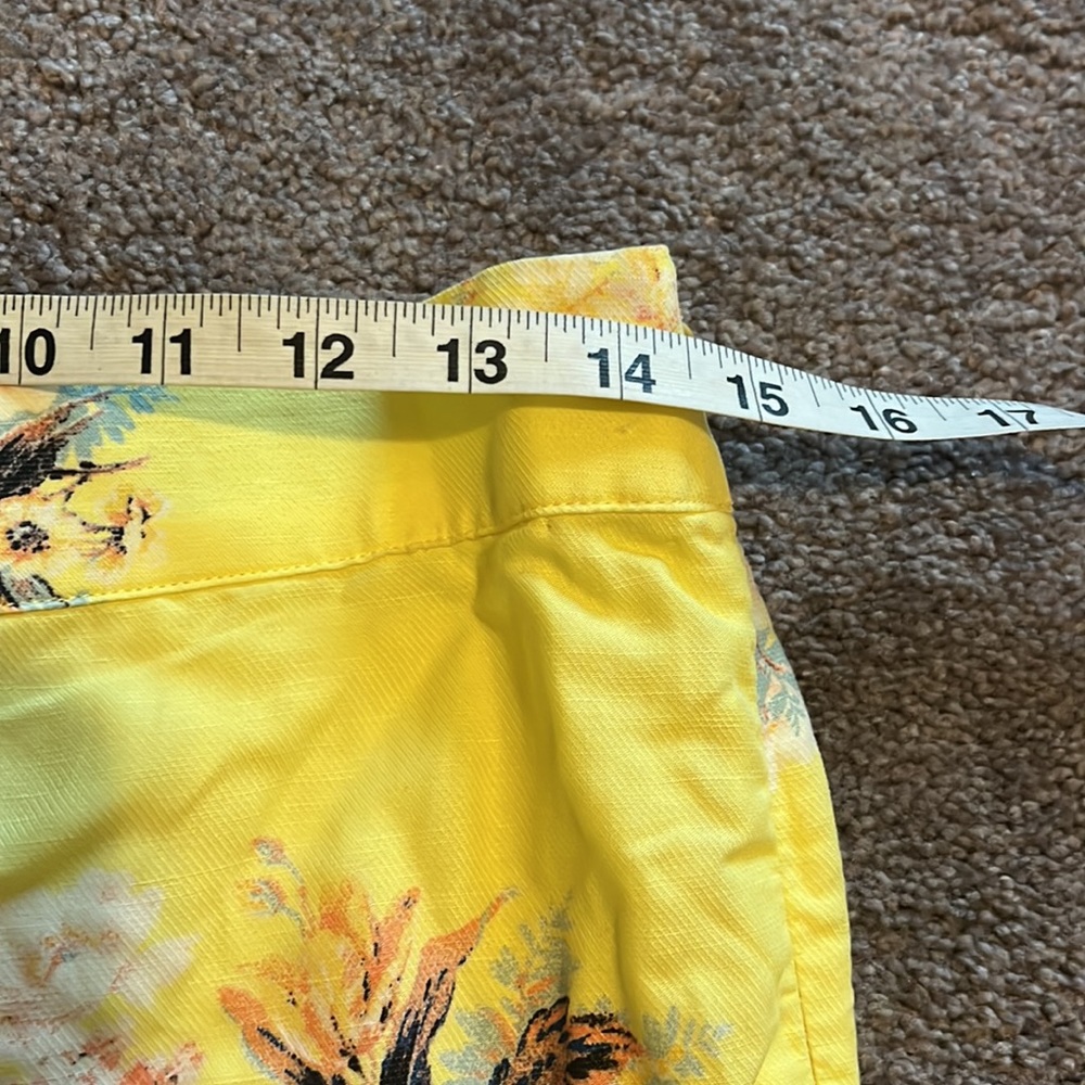 Anthropologie Feather Bone size 6 yellow floral pants Talese - Picture 7 of 12